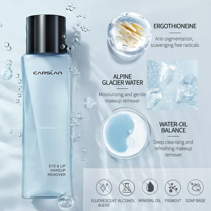 Carslan Plant Extract Eye Lip Makeup Remover Alcohol-free Gentle Soothing Moisturizing Makeup Cleansing Water Facial Cleanser