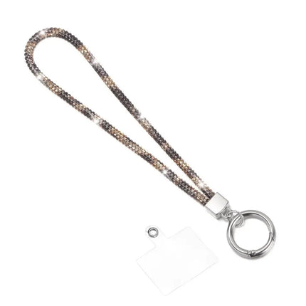 Glitter Bling Bling Keychain Bright Rhinestone Phone Lanyard Diamond Wrist Straps Hanging Cord Diamond Crystal Anti-lost Rope
