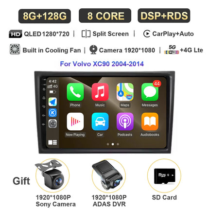 Android 15 For Volvo XC90 2004-2014 Car Radio Multimedia Video Player Navigation Stereo GPS Octa Core 2 Din 360 Camera WiFi 5G