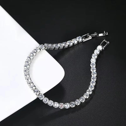 New Luxury Gold Silver Color on Hand Princess Bracelet Bangle for Women Anniversary Gift Jewelry Wholesale