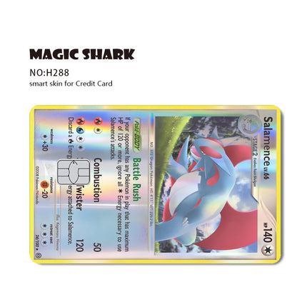 Pokemons Staryu Riolu Toterra Salamence Giratina Alakazam Glefairy Laser Holographic Credit Debit Card Sticker Film Skin Cover