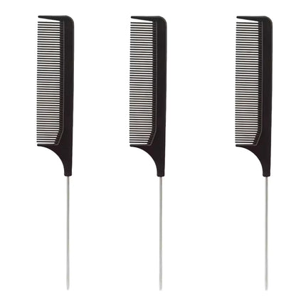 Professional Hair Tail Combs Stainless Steel Salon Cut Styling Comb Spiked Hair Care Styling Tools Barber Accessories Fine Teeth