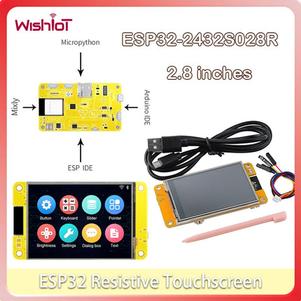 ESP32-2432S028R 2.8" Resistive Touchscreen TFT LCD Module ESP32 Display WiFi BLE Board ESP-32 ILI9341 Drive for Arduino