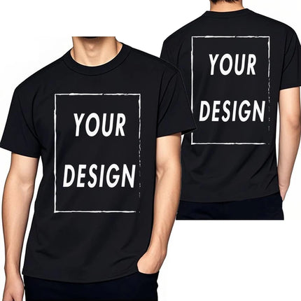 Text Name Tsihrts Men's Personalized Cotton T-shirt Custom  Add Your Own Message Fashion men tshirt bigger size 4XL 5XL