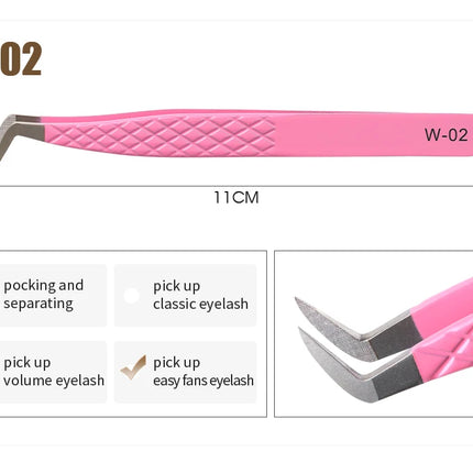 Natuhana Rose red Tweezers Stainless Steel  Tweezers High Precision Anti-static Tweezers for Eyelash Extensions Makeup