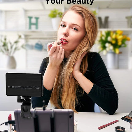 LED Selfie Light 120 LED 3000Mah Rechargeable Phone Light Clip 3 Light Modes Ring Light for Phone iPad Camera Laptop Selfie