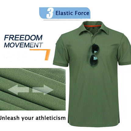 Men's Quick Dry Embroidered Polo Shirts Summer Custom Plus Size Military Clothes Tactical Plain Turn-down Army T-shirts