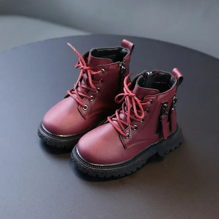 2025 Spring Autumn Winter Ankle Boots Light Girl Platform Shoes Burgundy Beige Black Boys Short Boots Super Cozy Shoes