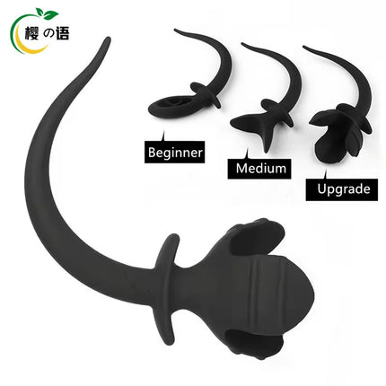 Silicone Dog Tail Anal Plug G Spot Prostate Massager Butt Open Plug Anal Dilator Couples Roleplay Cosplay Kit Erotic Accessories