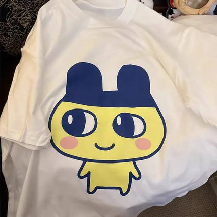 Japanese Women's Electronic Pet T-shirt Cute Cartoon Pattern T-shirt Korean Harajuku T-shirt Y2K Women's Clothing Graphic Y2K