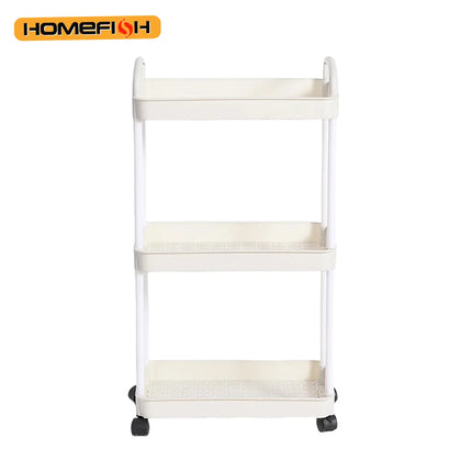 Household Multi-layer Small Cart Storage Rack Floor To Floor Kitchen Bedroom Bathroom Storage Rack Storage Rack With Wheels