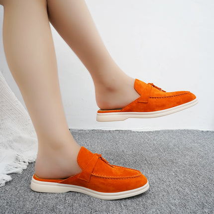 2024New women's anti slip casual loafers, fashionable cashmere flat shoes, spring and autumn men's sports driving casual shoes