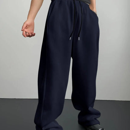 Men's Solid Color Straight Leg Jogging Pants, Suitable for Casual Sports Such as Running, Gym, and Outdoor Activities