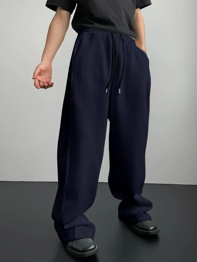 Men's Solid Color Straight Leg Jogging Pants, Suitable for Casual Sports Such as Running, Gym, and Outdoor Activities
