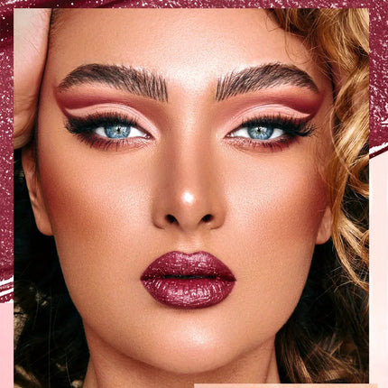Beauty Purple Glitter Liquid Lipstick - Highly Pigmented Velvet Matte Waterproof Long Lasting Non-Stick Cup