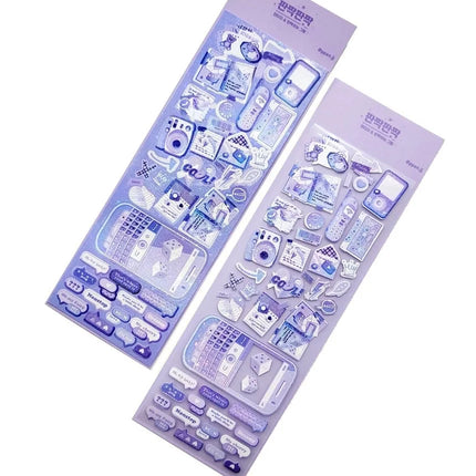 SKYSONIC Dark Style 6pcs/4pcs/2pc Full Set Series Decorative Stickers Cool Kpop Idol Card Album Dialog Sticker Korean Stationery