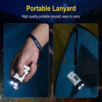 BORUiT U10 EDC LED Flashlight Max.880LM Work Light Magnet Torch with Clip IPX4 Waterproof Camping Pocket Lantern