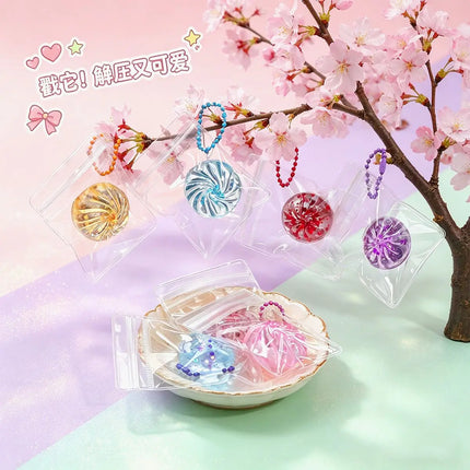 Mini realistic crystal steamed bun squishy backpack keychain pendant decoration accessory, a fun stress-relief toy for girls