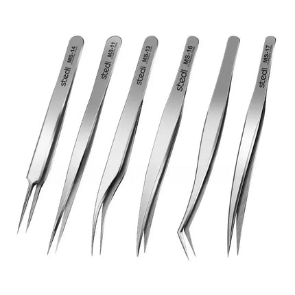 Stedi MS11-17 Precision Tweezers Assembly Model Building Tool Straight Bending Pointed Tweezers for Model Hobby