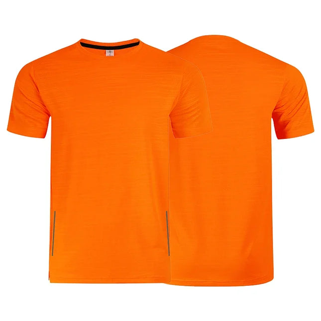 Muscle Training Compression T-shirt Man Running Dry Fit Tee Plain Color Plus Size Gym Men's T-shirts Sports Men Tops Sweatshirt