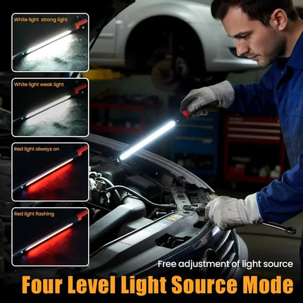 High Lumen Rechargeable LED Work Light Ideal for Car Emergency Repair Powerful Magnetic Flashlight with Hooks and Magnetic Base