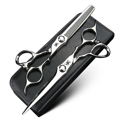 XUANFENG Silver Professional Hair Scissors 6.5 "440C Steel Barber Cutting Scissors and thinning Scissors, Suitable for Barber