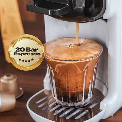 HiBREW 5 in 1 Multiple Capsule Coffee Machine Hot/Cold DG Cappuccino Nes Small Capsule ESE Pod Ground Coffee Cafeteria 20Bar H2B