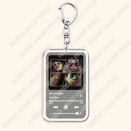 Hot Gorillaz Band Music Keychains for Women Accessories Bag Feel Good Inc Clint Eastwood Song Keying Jewelry Fans Friends Gifts