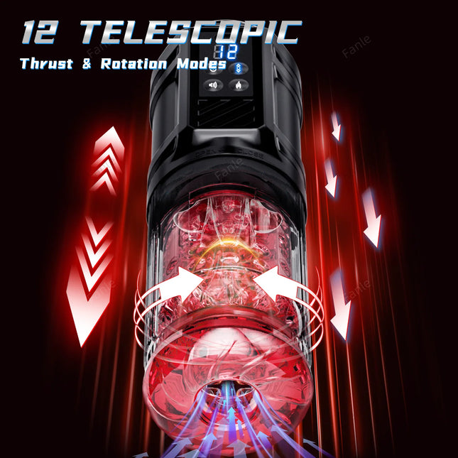 Automatic Heated Telescopic Sucking Masturbator Cup Blowjob Pocket Thrusting Rotating Masturbation Sex Toys for Adult Men