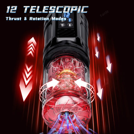 Automatic Heated Telescopic Sucking Masturbator Cup Blowjob Pocket Thrusting Rotating Masturbation Sex Toys for Adult Men