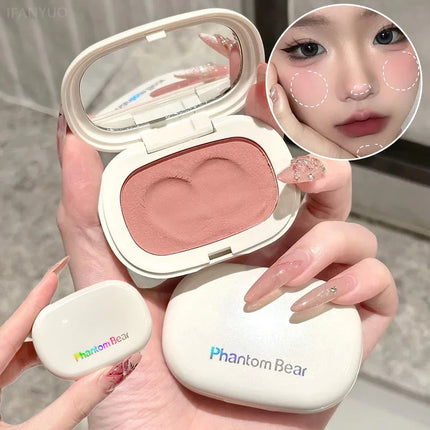 Single Color Blush Silky Texture High Color No Powder Feeling Low Saturation Long-lasting Natural Matte Blush Cream Face Makeup