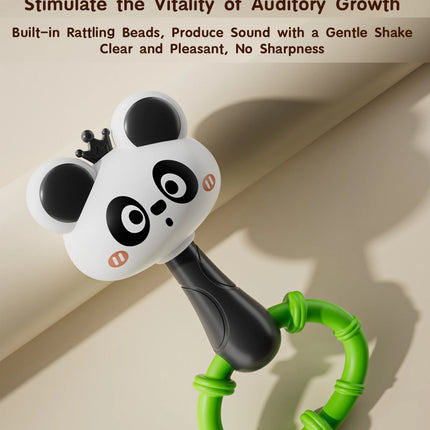 Animal Rattle handbell, Infant Developmental Hand Grip Baby Toys, Cute Animal with Sound for Newborn teether Gift handbell