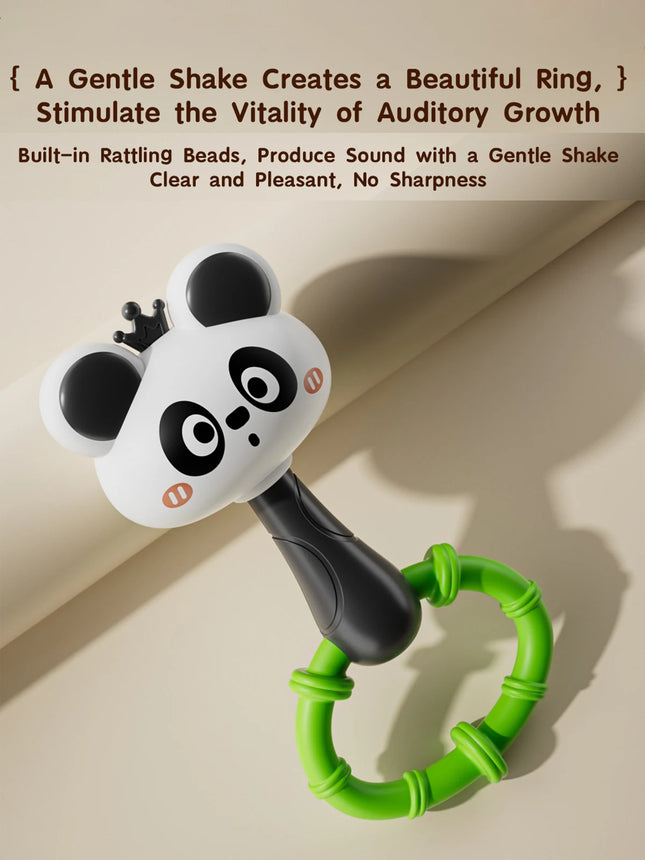 Animal Rattle handbell, Infant Developmental Hand Grip Baby Toys, Cute Animal with Sound for Newborn teether Gift handbell
