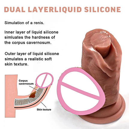 Fat Realistic Dildo Big Real Skin Silicone Huge Thick Dildo Giant Anal Soft Dildos with Suction Cup for Women Men G-spot Sex Toy