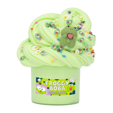 70ml/300ml Frog Fluffy Butter Slime Set Scented Slime for Kids Party Favor and Christmas Gift Putty Complete with Slime Charms