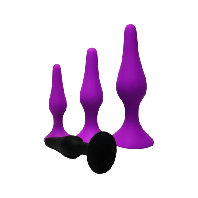 Multi-size Silicone Butt Plug Dilator G-spot Massage Toy Suction Cup Design Adult Personal Products