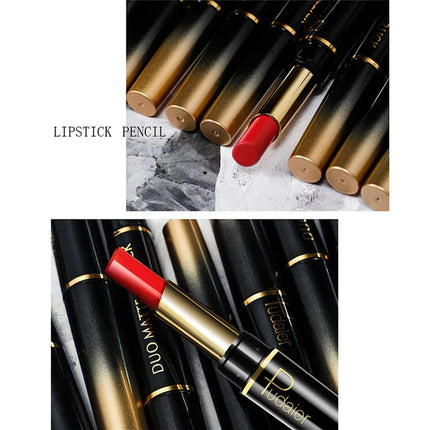 Double Ended Lip Liner and Lipstick 2 in 1, Waterproof Matte Long Lasting Smooth Lip Pen, Nude Lip Makeup for Women