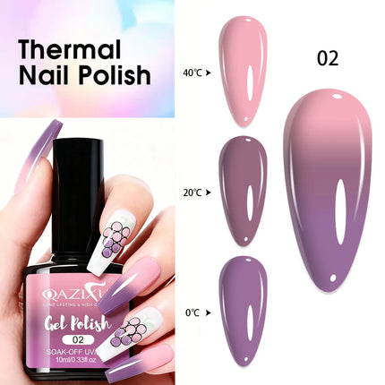 Thermal Gel Nail Polish Thermal Color Changing Gel Polish - Pink Purple Soak Off UV LED Nail Art DIY Temperature Sensitive