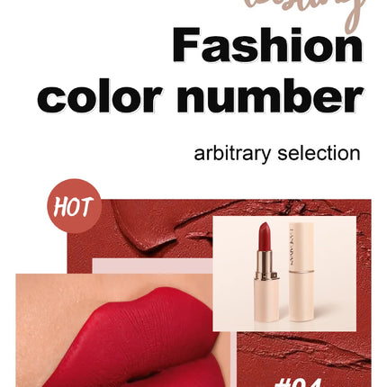 8 Colors Deep Red Matte Lipstick Waterproof Non-Stick Velvet Texture Easy Apply Rose Red Lip Makeup Long-Lasting Cosmetics
