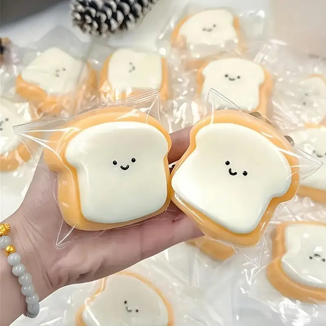 Creative Soft Taba Toast Squishy Toy Kawaii Slow Rebound Stress Relief Sensory Squeeze Fidget Toys for Adults Kids Holiday Gifts