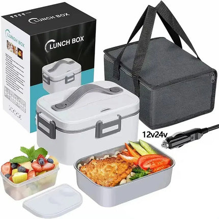 1.8L Food Heater 3 in1 Portable Leakproof Heated Lunch Box 75W  Electric Lunch Box for Car Office with Insulated Carry Bag