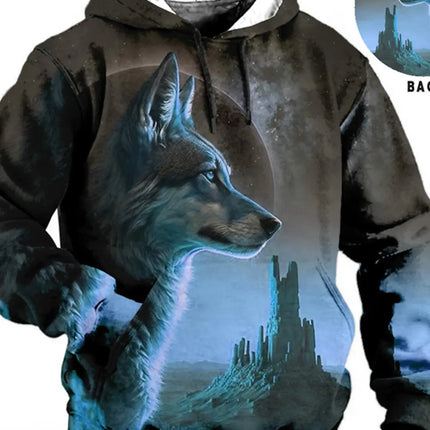 Men's Unisex Hoodie Fashion Pullover Hoodie Sweatshirt Hooded Animal Wolf Lion Dragon Tiger Print Daily 3D Print Casual Hoodies