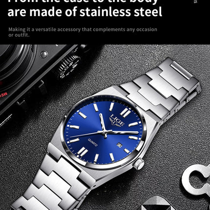 LIGE 2025 New Luxury Fashion Men's Watch Waterproof Luminous Date Quartz Watch Business Wristwatches Montre Pour Hommes Reloj