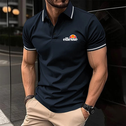 Men's Short-sleeved Polo Shirt Casual 3D Printed Design Stripes Pattern Summer men Polyester Sports Polo Shirt Men's Clothing