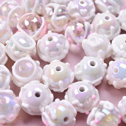 Mixed Cartoon Mini Cake Ice Cream Charms Bulk Random Hand Painted Angel Wing Heart Hot-air Balloon Spacer Beads Jewelry Making