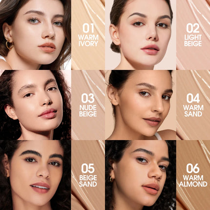 O.TWO.O 2pcs Foundation Face Powder Waterproof 24H Stay Coverage Soft Focus Correct Powder Conceal Long-lasting Face Makeup