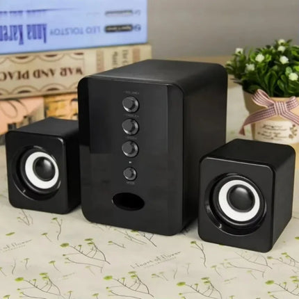 XIKCU Universal Full Range 3D PC Speaker Box Sound Bar Stereo Subwoofer Bass DJ Music Computer Speakers USB for Laptop Phone TV