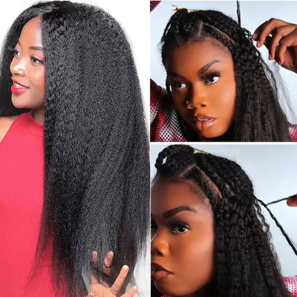 Kinky Straight Crochet Human Hair Pre Looped Feather Real Human Hair Extensions Reusable Invisible Pre-Separated Knotless