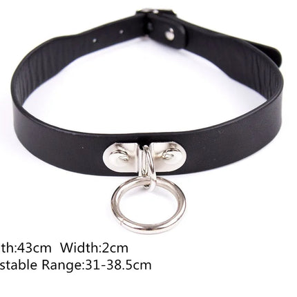 Sexy Leather Punk Rivets Necklace Men Women Couples Bondage Role Play Fetish Collar Flirting Accessory for Gay Party Gift