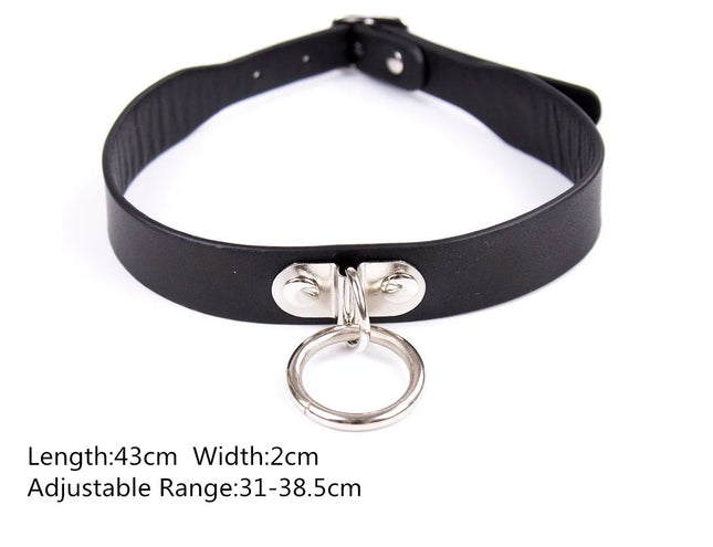 Sexy Leather Punk Rivets Necklace Men Women Couples Bondage Role Play Fetish Collar Flirting Accessory for Gay Party Gift